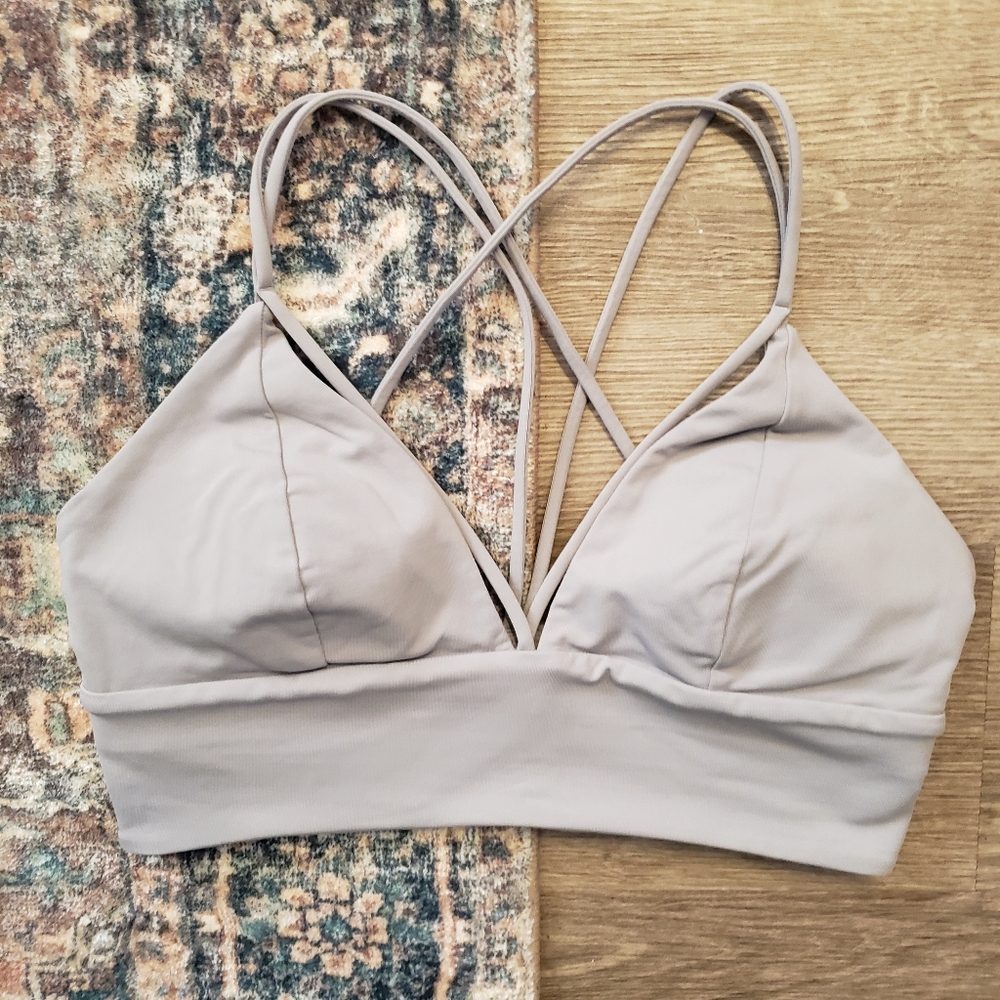 Lululemon Pushing Limits Bra in Dark Chrome Grey Size 8
